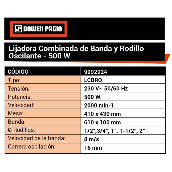 Lijadora Combinada Oscilante De Banda Y Rodillo - Imagen 7