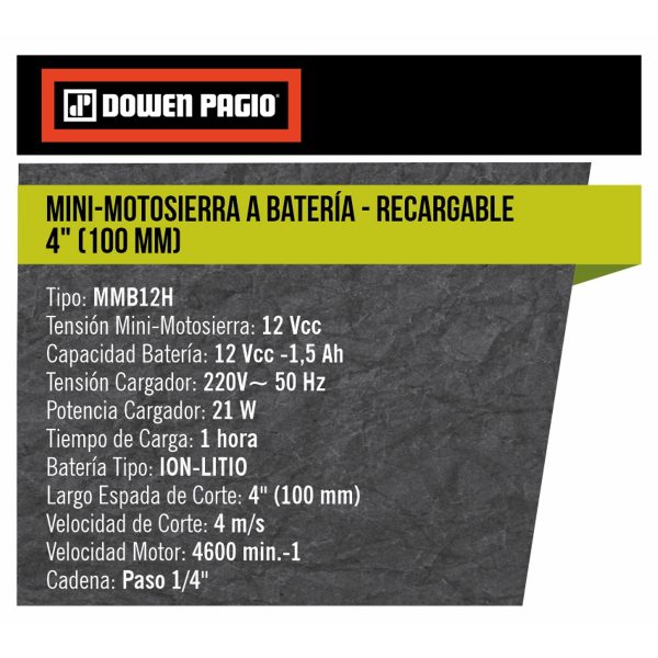 Mini Motosierra Eléctrica Inalámbrica 4″ - Imagen 2